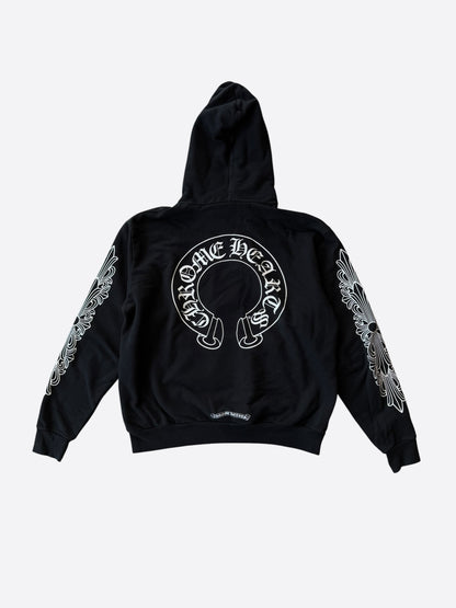 Chrome Hearts Black & White Horseshoe Logo Hoodie