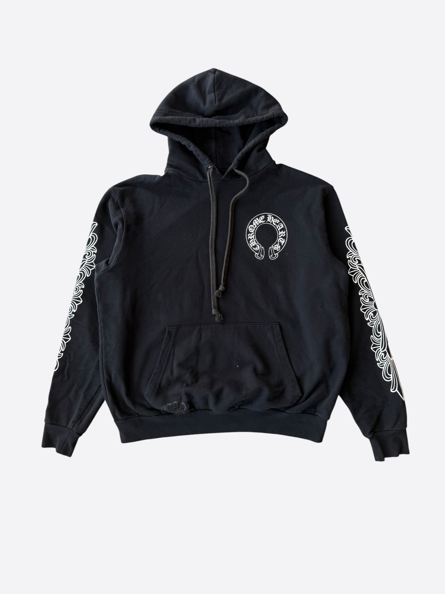 Chrome Hearts Black & White Horseshoe Logo Hoodie