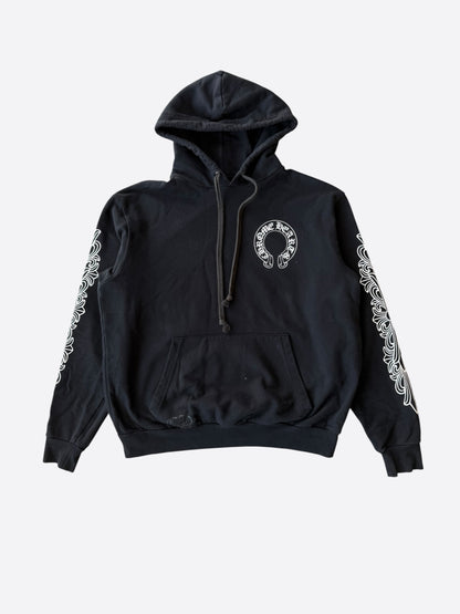 Chrome Hearts Black & White Horseshoe Logo Hoodie