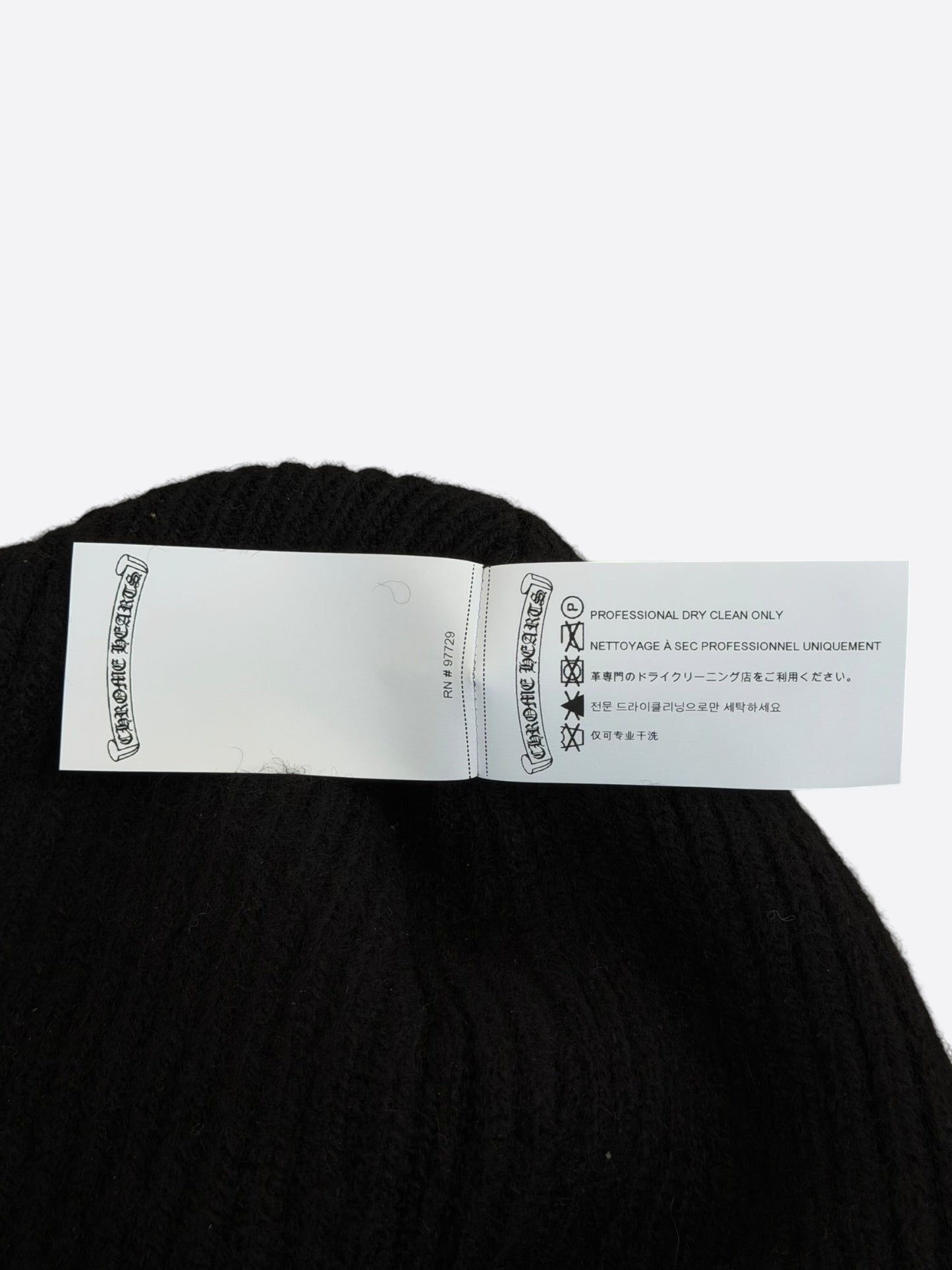 Chrome Hearts Black & White Cross Logo Cashmere Beanie