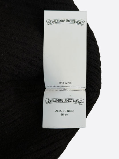 Chrome Hearts Black & White Cross Logo Cashmere Beanie
