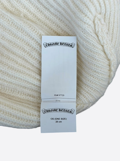 Chrome Hearts White & Black Cross Logo Cashmere Beanie