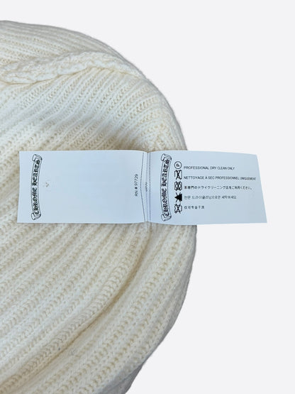 Chrome Hearts White & Black Cross Logo Cashmere Beanie