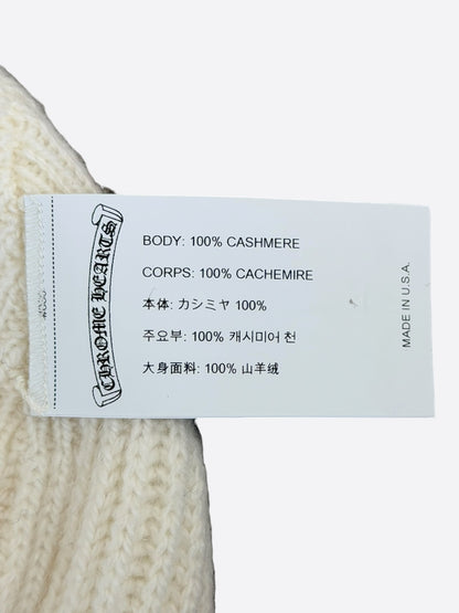Chrome Hearts White & Black Cross Logo Cashmere Beanie