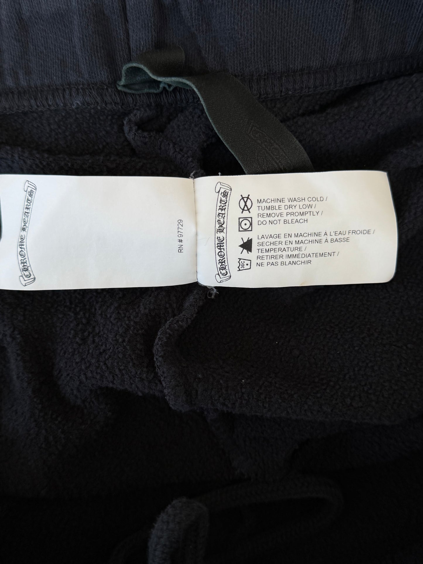 Chrome Hearts Black & White Embroidered Eyechart Logo Sweatpants