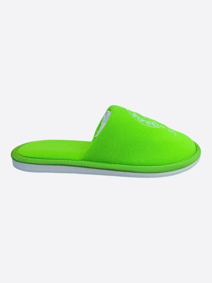 Chrome Hearts Green & White Miami Horseshoe Logo Slippers