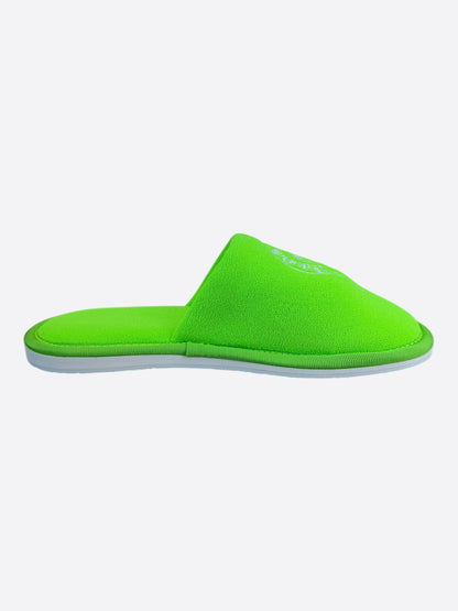 Chrome Hearts Green & White Miami Horseshoe Logo Slippers