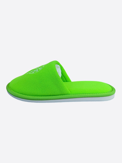 Chrome Hearts Green & White Miami Horseshoe Logo Slippers
