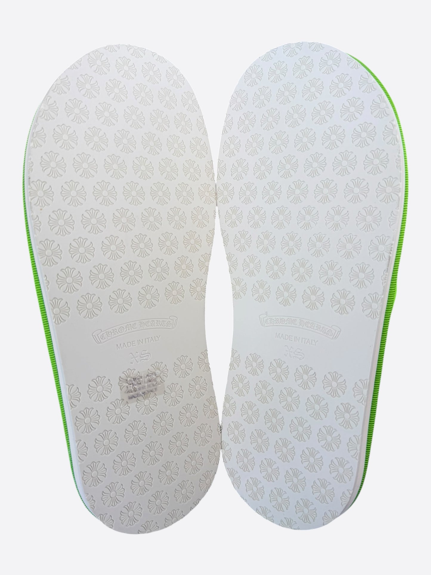 Chrome Hearts Green & White Miami Horseshoe Logo Slippers