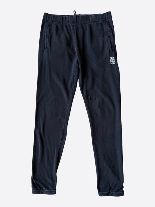 Chrome Hearts Black & White Embroidered Eyechart Logo Sweatpants