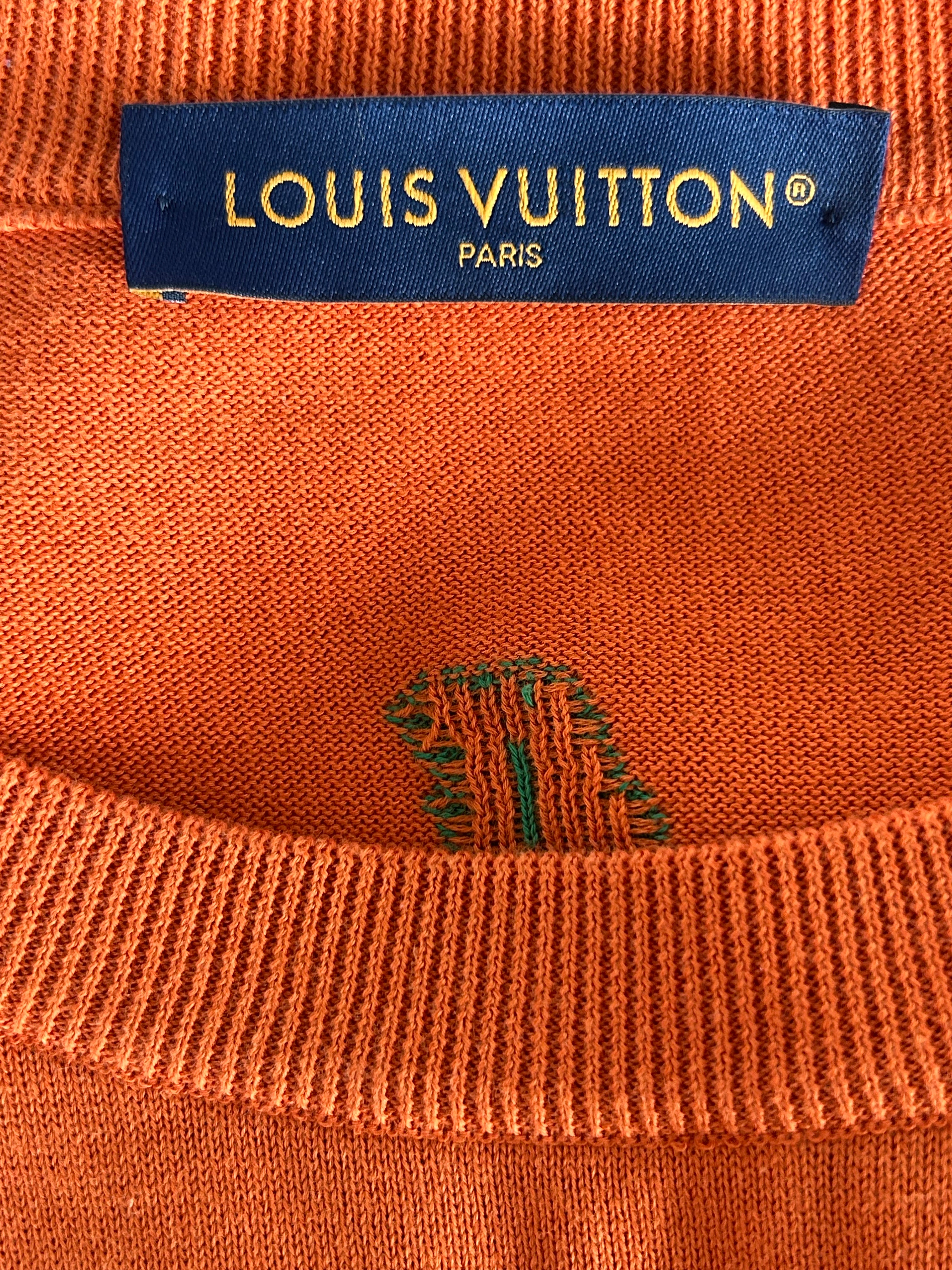 Louis Vuitton Orange Palm Trees Intarsia T-Shirt – Savonches