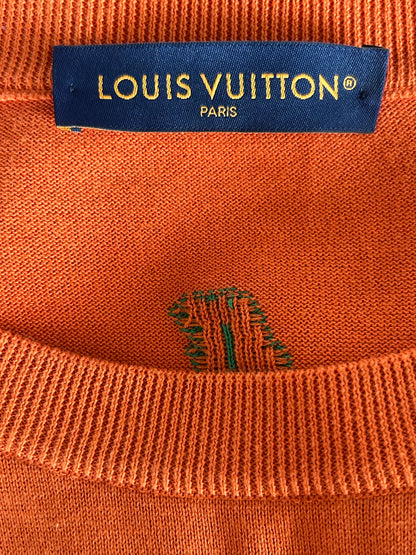Louis Vuitton Orange Palm Trees Intarsia T-Shirt
