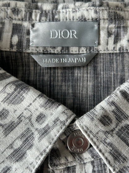 Dior Grey & White Oblique Button Up Shirt