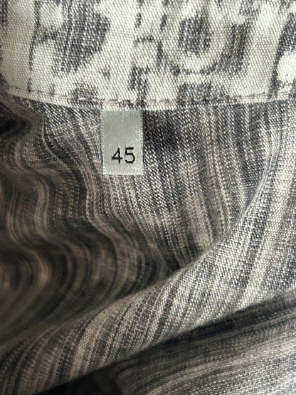 Dior Grey & White Oblique Button Up Shirt