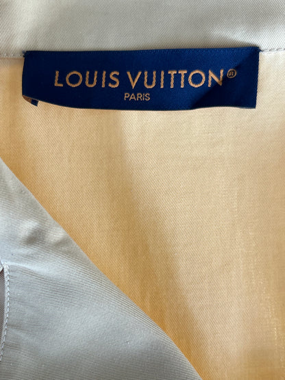 Louis Vuitton Tyler Beige Dog Logo Embroidered Button Up Shirt