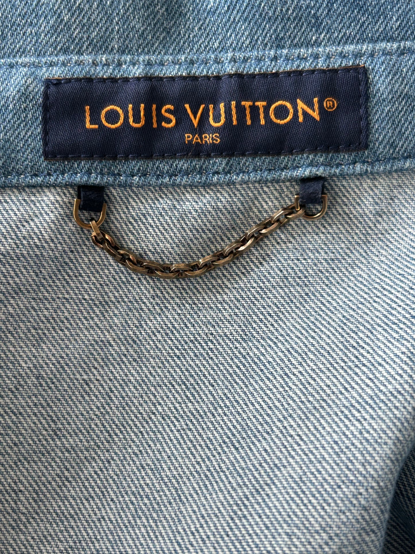 Louis Vuitton Blue Monogram Patchwork Denim Polo Shirt