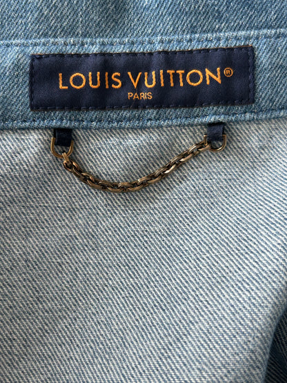 Louis Vuitton Blue Monogram Patchwork Denim Polo Shirt