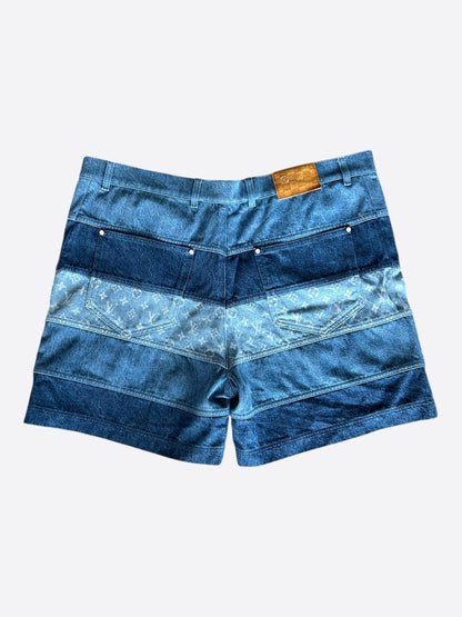 Louis Vuitton Blue Monogram Patchwork Denim Shorts