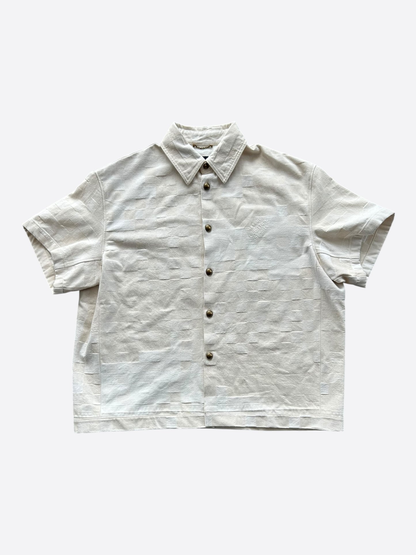 Louis Vuitton Beige Damoflage Button Up Shirt