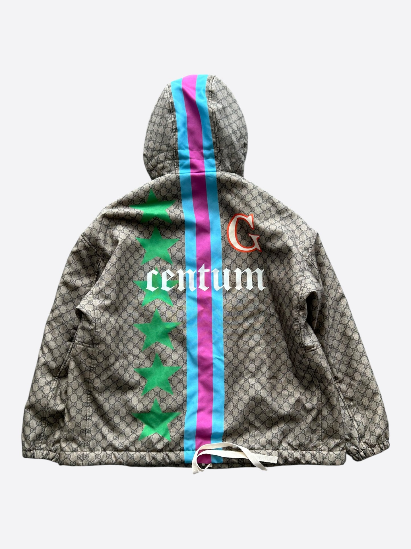 Gucci Tan & Multicolor GG Monogram Centum Jacket