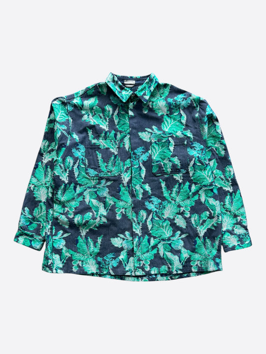 Dior Denim Tears Blue & Green Leaf Button Up Shirt