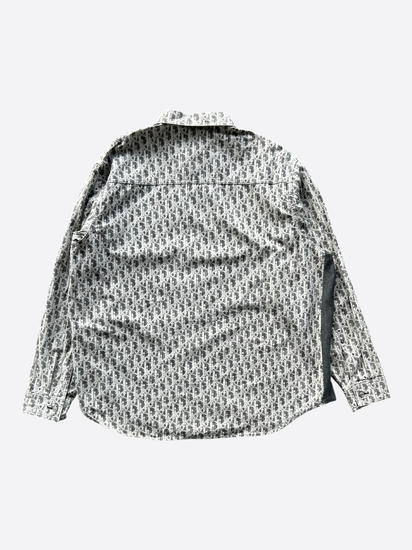 Dior Grey & White Oblique Button Up Shirt