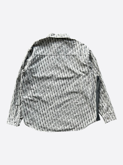 Dior Grey & White Oblique Button Up Shirt