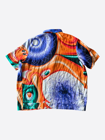Dior Kenny Scharf Oblique Face Graphic Button Up Shirt