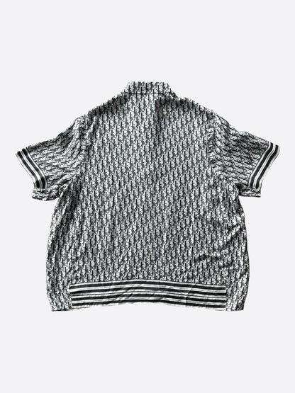 Dior Grey & Black Oblique Silk Button Up Shirt