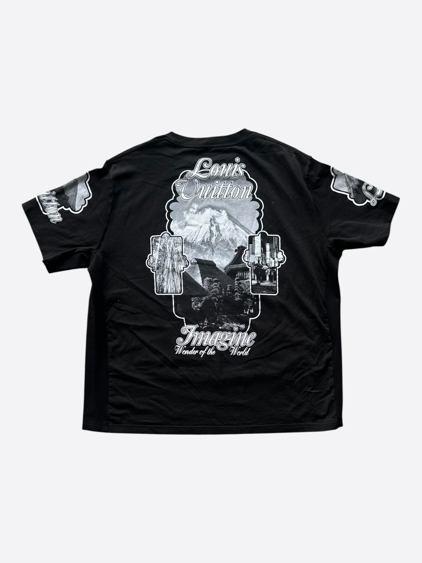 Louis Vuitton Black & White Holy Mountain Graphic T-Shirt