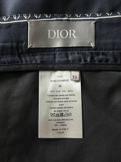 Dior Cactus Jack Navy & White Diamond Bandana Print Silk Shorts