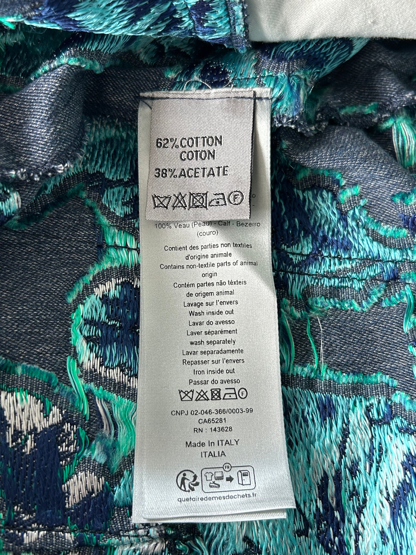 Dior Denim Tears Blue & Green Leaf Carpenter Shorts