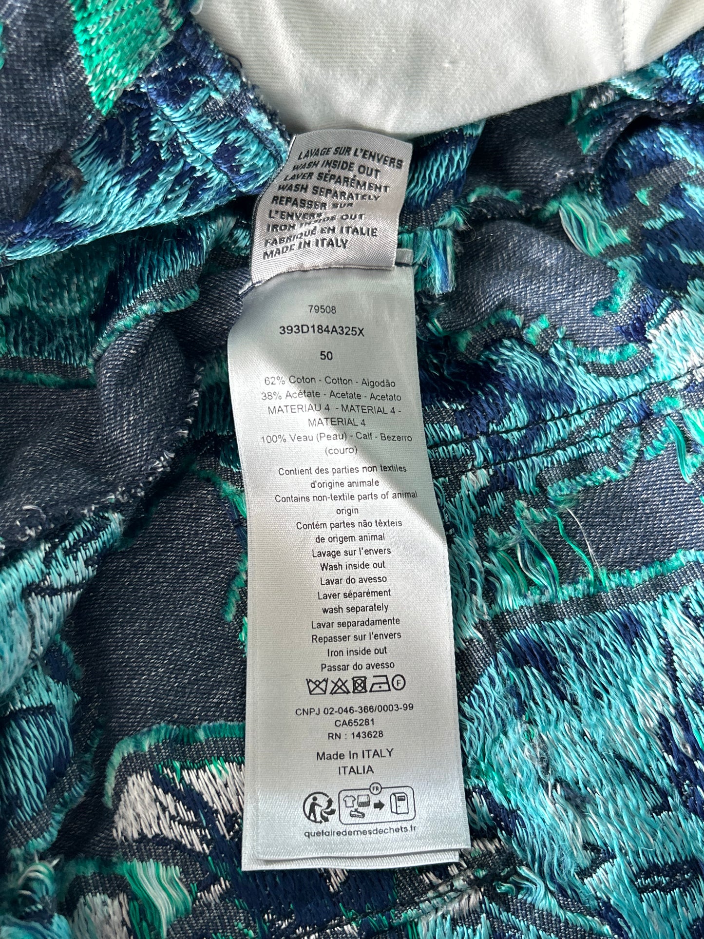 Dior Denim Tears Blue & Green Leaf Carpenter Shorts