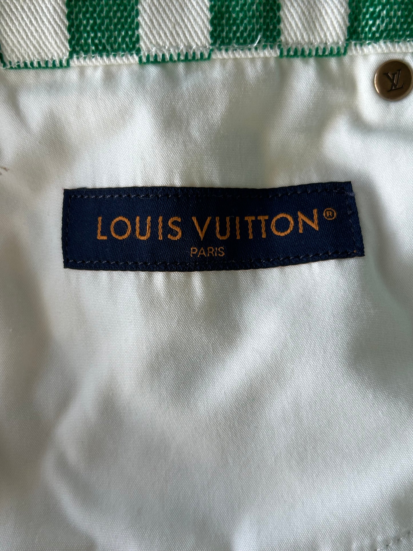 Louis Vuitton Green & White Damier Jeans