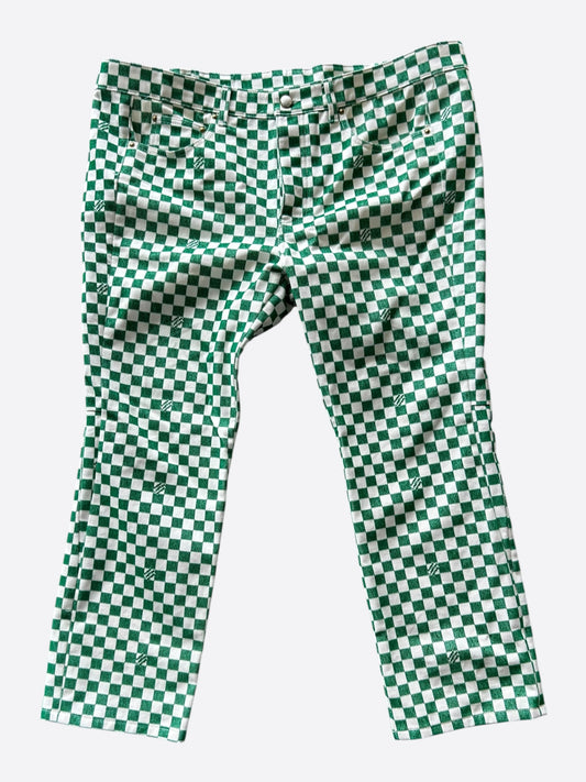 Louis Vuitton Green & White Damier Jeans