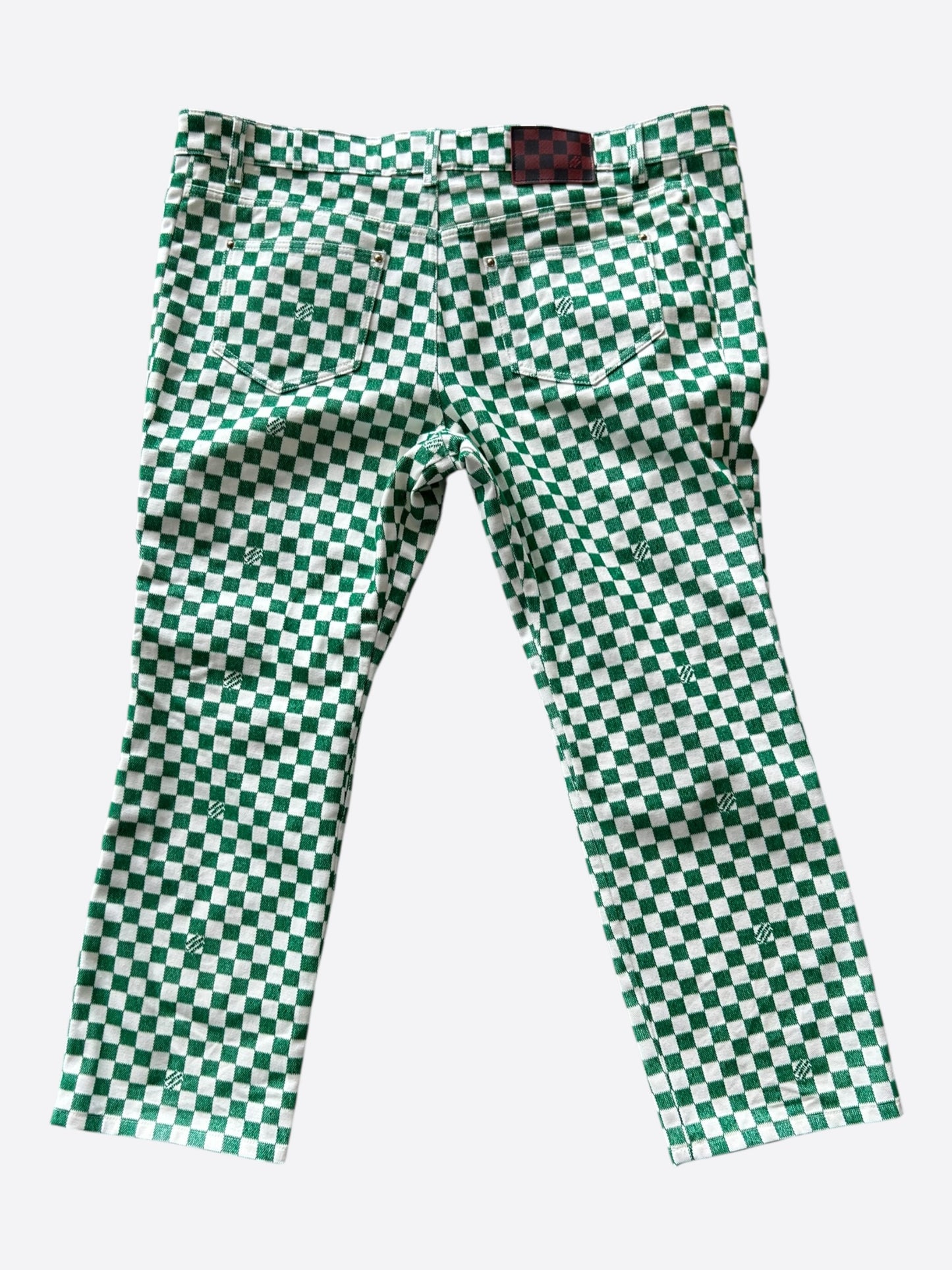 Louis Vuitton Green & White Damier Jeans