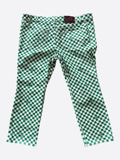 Louis Vuitton Green & White Damier Jeans