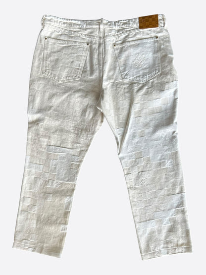 Louis Vuitton Beige Damoflage Straight Jeans