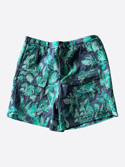 Dior Denim Tears Blue & Green Leaf Carpenter Shorts