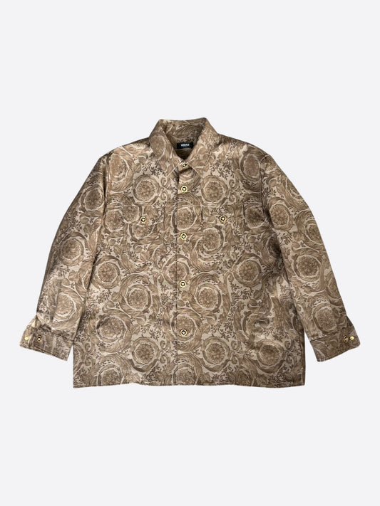 Versace Brown Barocco Jacquard Overshirt