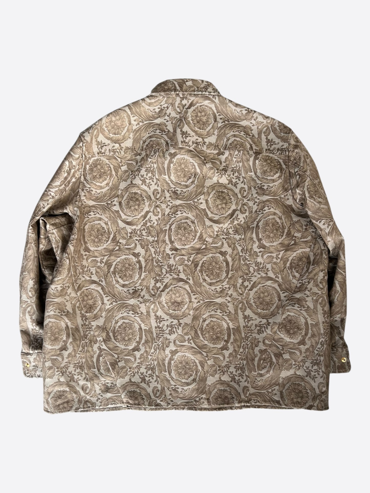 Versace Brown Barocco Jacquard Overshirt