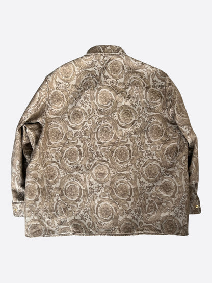 Versace Brown Barocco Jacquard Overshirt