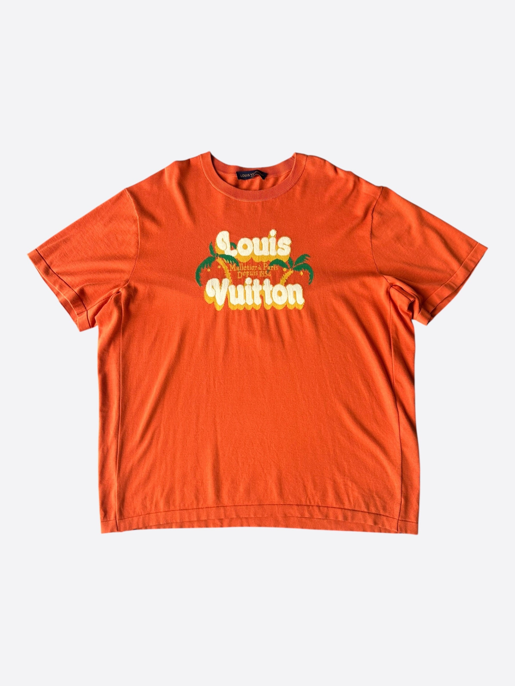 Louis Vuitton Orange Palm Trees Intarsia T-Shirt – Savonches