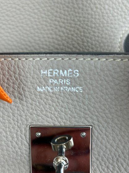 Hermes Etoupe Togo & Palladium Hardware Birkin 35