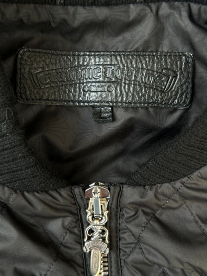 Chrome Hearts Black Quilted Cross Patch Vest