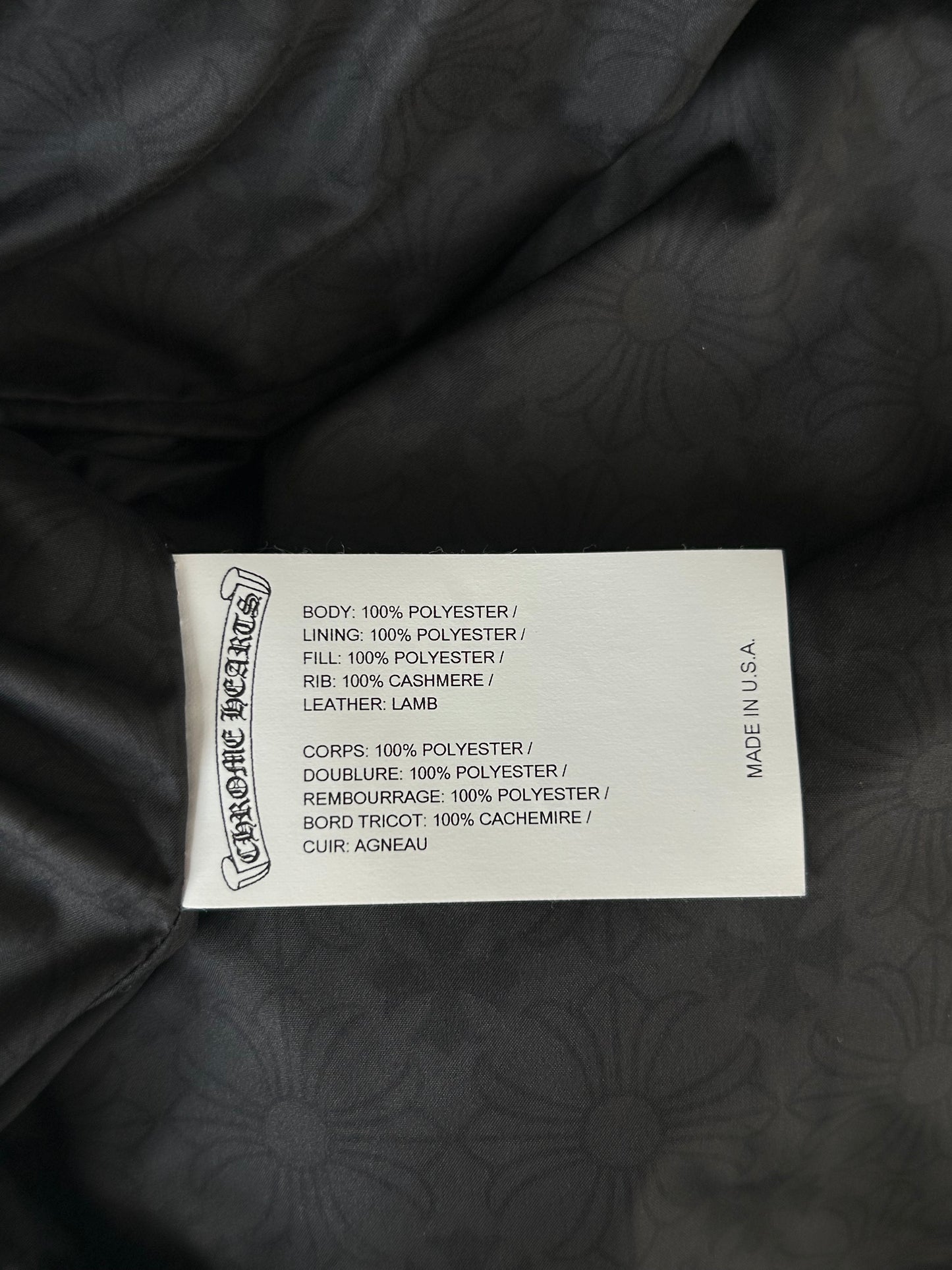 Chrome Hearts Black Quilted Cross Patch Vest