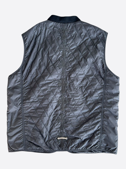 Chrome Hearts Black Quilted Cross Patch Vest