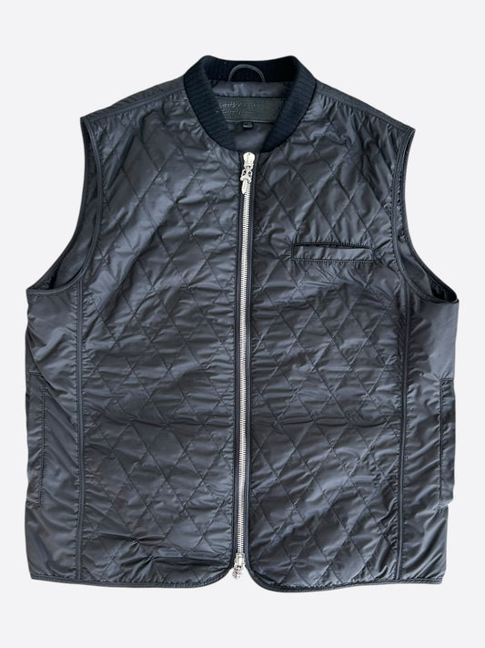 Chrome Hearts Black Quilted Cross Patch Vest
