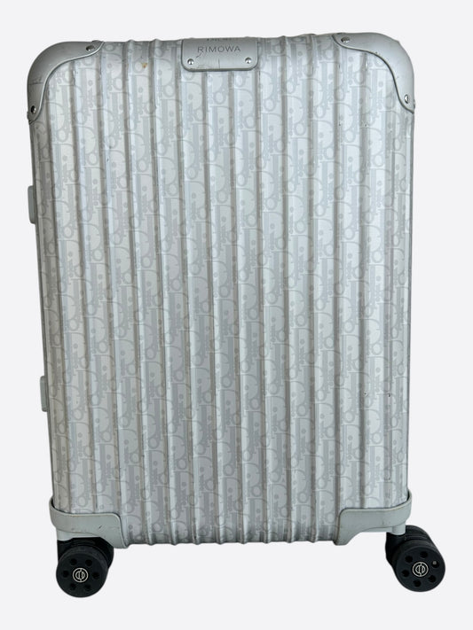 Dior Rimowa Silver Oblique Carry-On Luggage