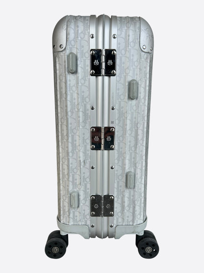 Dior Rimowa Silver Oblique Carry-On Luggage